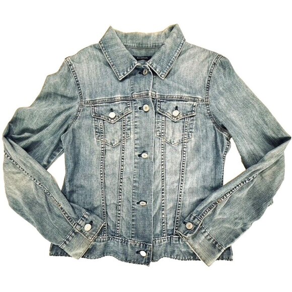 GAP Y2K 90's Jacket Women's Size Medium‎ Button Up Medium Wash Blue Denim Jean - Picture 1 of 11